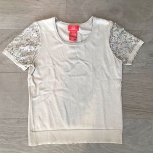 Ivory shirt with lace